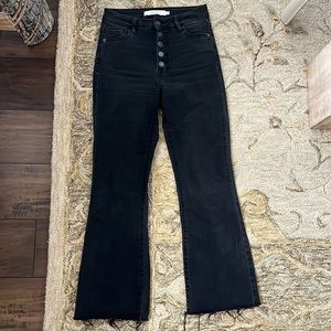 Hidden Denim Black Cropped Flare Jeans (size 25)